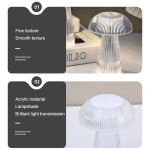 Easy To Install LED Jellyfish Night Lamp Button Battery Mushroom Table Lamps Living Room Bedroom Bedside Desktop Decor Atmosphere Light