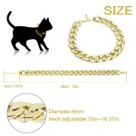 Easy To Clean Plastic Dog Cat Neck Chain Fashion Cuban Link Collar Cool Sliver Gold Necklace Kitten Puppy Accessories