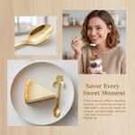 Rust-resistant Stainless Steel Cute Cat Hanging Spoons Smooth Edge Lovely Design Fit Coffee Tea Dessert Home Use