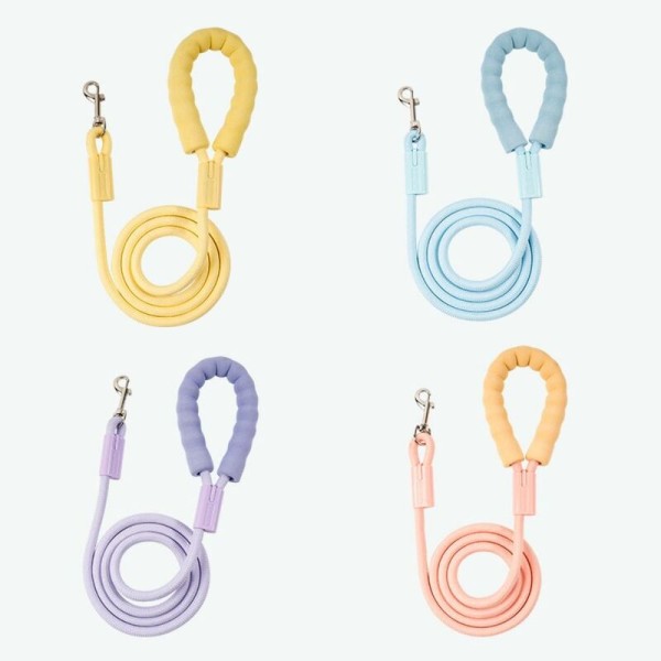 High Quality Summer Dopamine Dog Leashes Durable Cotton Handle Pet Training Rope Nylon Anti-Lost Traction Outdoor