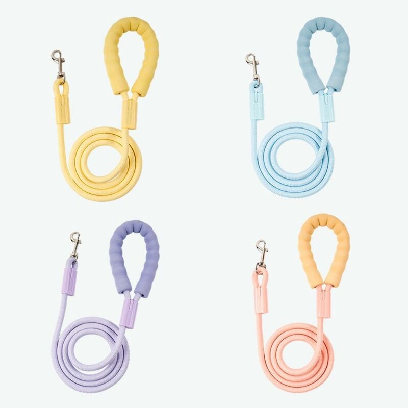 High Quality Summer Dopamine Dog Leashes Durable Cotton Handle Pet Training Rope Nylon Anti-Lost Traction Outdoor