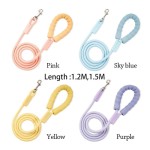 High Quality Summer Dopamine Dog Leashes Durable Cotton Handle Pet Training Rope Nylon Anti-Lost Traction Outdoor