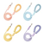 High Quality Summer Dopamine Dog Leashes Durable Cotton Handle Pet Training Rope Nylon Anti-Lost Traction Outdoor