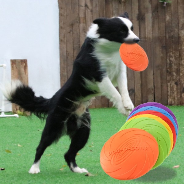 Sturdy Interactive Silicone Flying Saucer Toy Dogs Cats Chew Resistant Disc Pet Game Perfect Puppy Training Fun