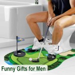 Smooth Toilet Golf Balls Game Set Mini Indoor Putting Green Toy Bathroom Funny Entertainment Perfect Gift Dad Boyfriend