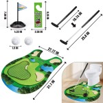 Smooth Toilet Golf Balls Game Set Mini Indoor Putting Green Toy Bathroom Funny Entertainment Perfect Gift Dad Boyfriend