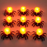 Easy To Install Halloween Decorations LED Candle Light Plastic Spider Pumpkin Lamp Home Bar Haunted House Party Decor