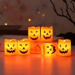 Premium LED Candle Light Battery Powered Pumpkin Skull Ghost Spooky Halloween Party Decora Ambiance Electronic Lights