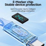 360 Degree Rotation PD240W Fast Charging Cable Digital Display Type-C Quick Charge Dual Port Universal