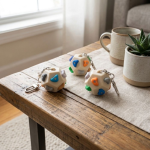Bright 3D Printed Mini Climbing Hold Keychain Handmade Realistic Dodecahedron Boulder Block Charm Colorful Fun Fidget