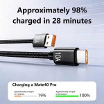 Led 10A 240W Super Fast Charging Type-C Cable USB Data Transfer Cord 1.5m 3m Lengths