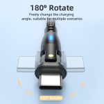 Premium Quality 180 Degrees Rotate 3A Fast Charging USB Cable Charger Wire Cord Universal Data