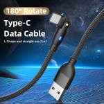Premium Quality 180 Degrees Rotate 3A Fast Charging USB Cable Charger Wire Cord Universal Data