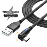 Premium Quality 180 Degrees Rotate 3A Fast Charging USB Cable Charger Wire Cord Universal Data