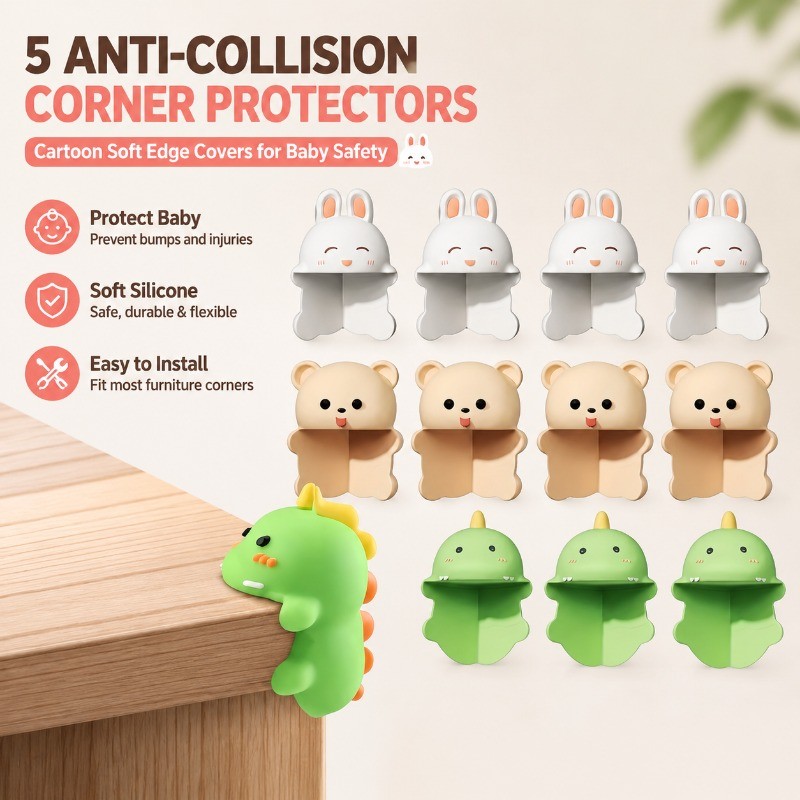 Fast Charging Anti-Collision Corner Protectors Cartoon Soft Edge Covers Table Corners Silicone Bump Guards Baby Safety Bunny