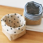Space-saving Jute Cotton Linen Storage Bag Desktop Basket Hanging Pocket Organizer Toy Cosmetic Sundries Box Decor