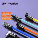 Led 6A 120W USB Super Fast Charging Cable Liquid Silicone Mobile Phone PD Type-C Universal