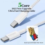 USB-C Fast Charger Cable PD 60W Type-C Weaving Charging Data Line Box