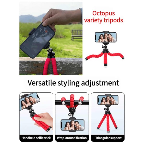 Versatile Octopus Lazy Phone Holder Universal Portable Mini Travel Outdoor Flexible Tripod Camera Cellphone DSLR Stand