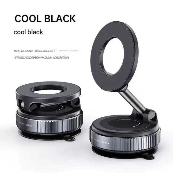 Sleek Design 360° Rotating Vacuum Magnetic Car Phone Holder Model Dashboard Glass Mount Multi-Scenario Automotive Navigation Stand