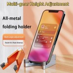 Tangle-free Portable Metal Mobile Phone Tablet Holder Folding Silicone Mini Stand Accessories