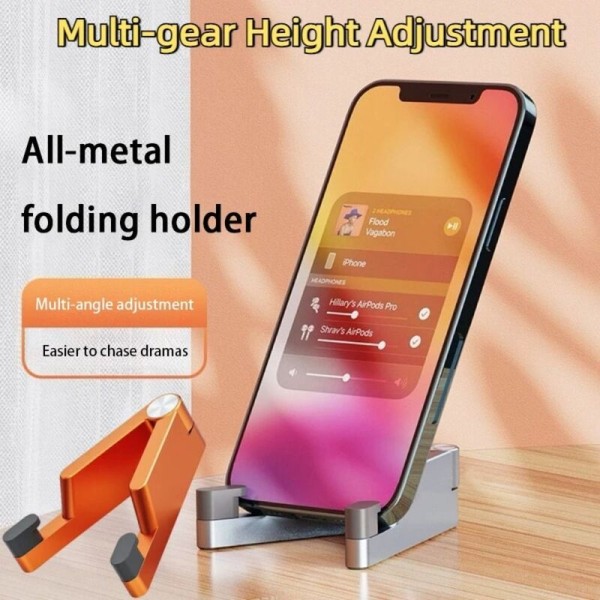 Tangle-free Portable Metal Mobile Phone Tablet Holder Folding Silicone Mini Stand Accessories