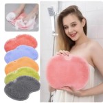 Safe Silicone Rub Back Brush Bathroom Non-slip Wash Foot Pad Massage Shower Mat Sucker Bath Exfoliating