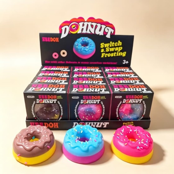 Portable TPR Flour Filled Egg Donut Squishy Stress Cube Soft Squeeze Anti-Anxiety Fidget Toy Portable Relief Gift Adult ADHD Office