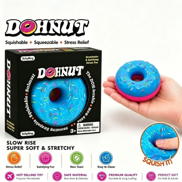 Portable TPR Flour Filled Egg Donut Squishy Stress Cube Soft Squeeze Anti-Anxiety Fidget Toy Portable Relief Gift Adult ADHD Office