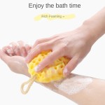 Ergonomic Handle Soft Mesh Shower Sponge Ball Nylon Baby Cleaning Brush Foam Body Cleaner Exfoliating Scrub Bathroom Products