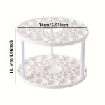 Moisture-proof 360° Rotating Brush Holder White Plastic Organizer Glaze Finish Space-Saving Design Art Brushes Pens Makeup Tools