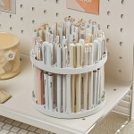 Moisture-proof 360° Rotating Brush Holder White Plastic Organizer Glaze Finish Space-Saving Design Art Brushes Pens Makeup Tools
