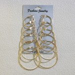 Versatile 6Pairs Hoop Earrings Set Big Circle Jewelry Women Girls Ear Clip Punk Style Fashion Accessories