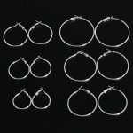 Versatile 6Pairs Hoop Earrings Set Big Circle Jewelry Women Girls Ear Clip Punk Style Fashion Accessories