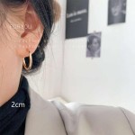 Elegant Gold Silver Plated Smooth Round Circle Big Hoop Earrings Women Size cm Stainless Steel Jewelry Accessories Gifts