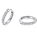 Stylish 1PC Wire Diameter 1.6 2.5mm 316 Stainless Steel Hoop Earrings Zircon No Fade Allergy Classical Brief Style IP Plating