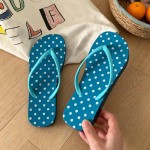 Professional Women Black White Polka Dot Flip Flops Lightweight Non Slip Summer Beach Vacation Slide Sandals Korean Style Outdoor Thong Sli