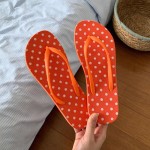 Professional Women Black White Polka Dot Flip Flops Lightweight Non Slip Summer Beach Vacation Slide Sandals Korean Style Outdoor Thong Sli