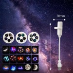 Braided Multi-pattern LED Starry Sky Light Bedroom Creative Night 360 Rotating USB Moon Projection Atmosphere Lamp