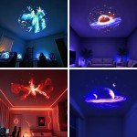 Braided Multi-pattern LED Starry Sky Light Bedroom Creative Night 360 Rotating USB Moon Projection Atmosphere Lamp