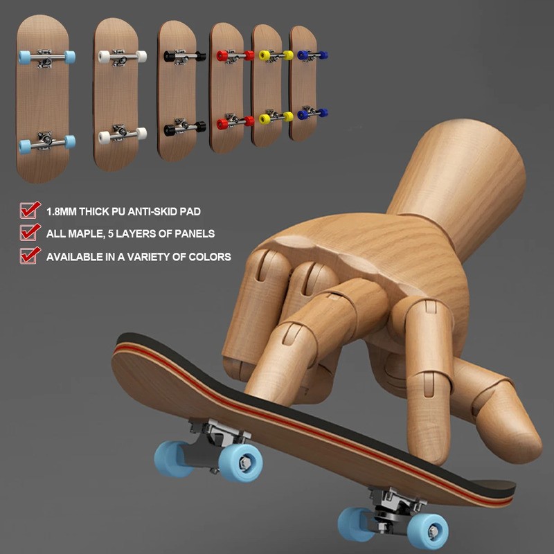 Quiet 1Set Finger SkateBoard Wooden Fingerboard Toy Professional Stents Fingers Skate Set Novelty Children Christmas Gift