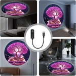Rechargeable Portable Tree Life Atmosphere Projector Light Featuring Panels USB Powered Ceiling Room Night Ambiance