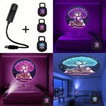 Rechargeable Portable Tree Life Atmosphere Projector Light Featuring Panels USB Powered Ceiling Room Night Ambiance