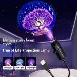 Rechargeable Portable Tree Life Atmosphere Projector Light Featuring Panels USB Powered Ceiling Room Night Ambiance