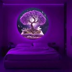 Rechargeable Portable Tree Life Atmosphere Projector Light Featuring Panels USB Powered Ceiling Room Night Ambiance