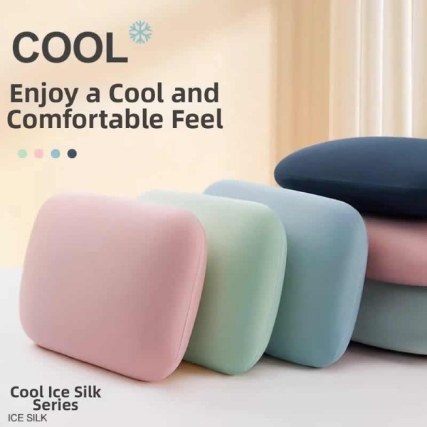 Gentle Washable Slow Rebound Ice Silk Nap Pillow Ergonomic Comfortable Neck Cool Touch Soft Travel Home Sleep
