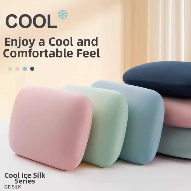 Gentle Washable Slow Rebound Ice Silk Nap Pillow Ergonomic Comfortable Neck Cool Touch Soft Travel Home Sleep
