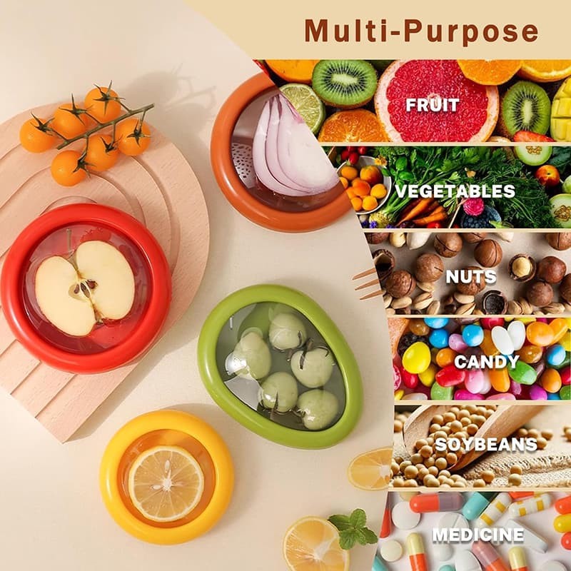 Premium Quality Silicone Fruit Vegetable Fresh-Keeping Box Reusable Food Saver Storage Container Preservation Seal Cover