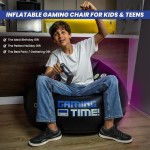 Multi-functional Creative Esports Game Inflatable Circular Sofa Chair Cup Holder Side Pockets Music Karaoke Black Bean Bag