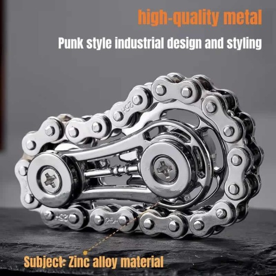Smooth Metal Sprockets Flywheel Gear Fingertip Gyro Fidgeting Spinner Antistress Anxiety Bike Chains Fidget Toys Adult